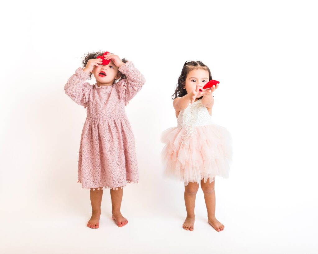 Valentine's day photo session with two little girls