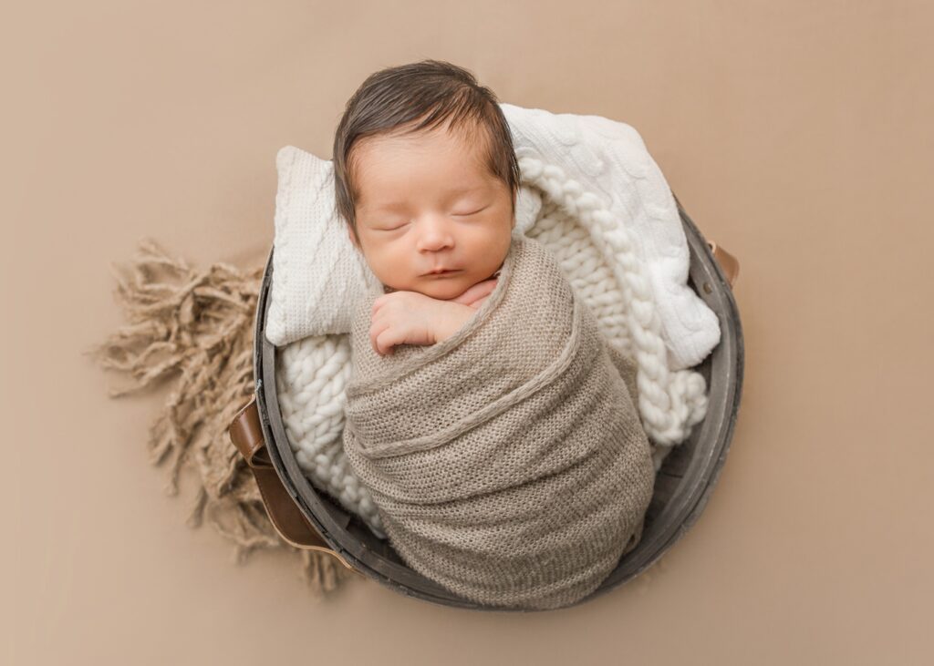 newborn baby boy from Hercules, Ca, in bucket