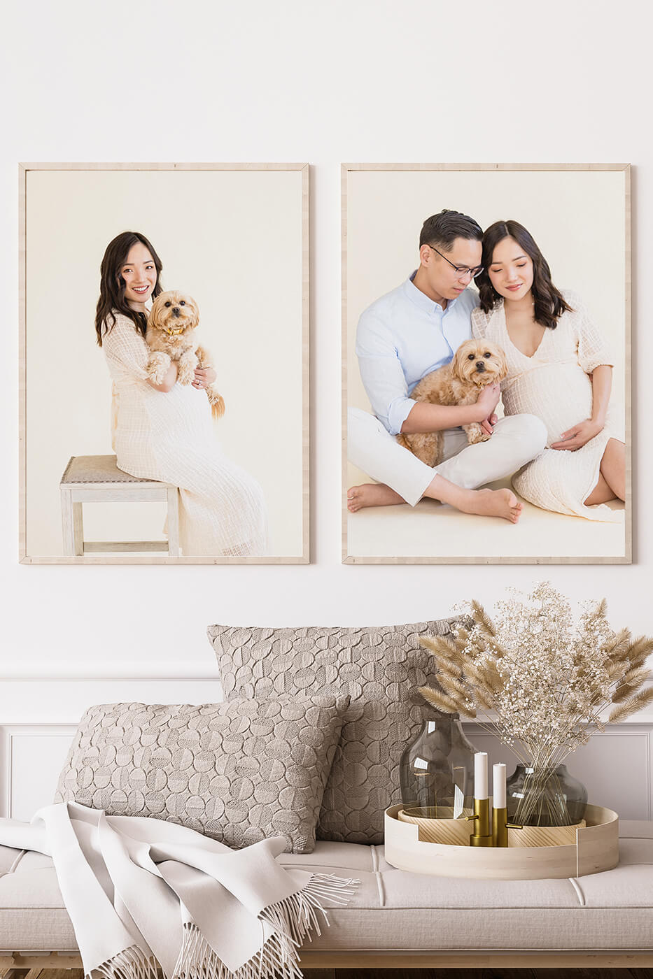 Maternity photos of couple with dog