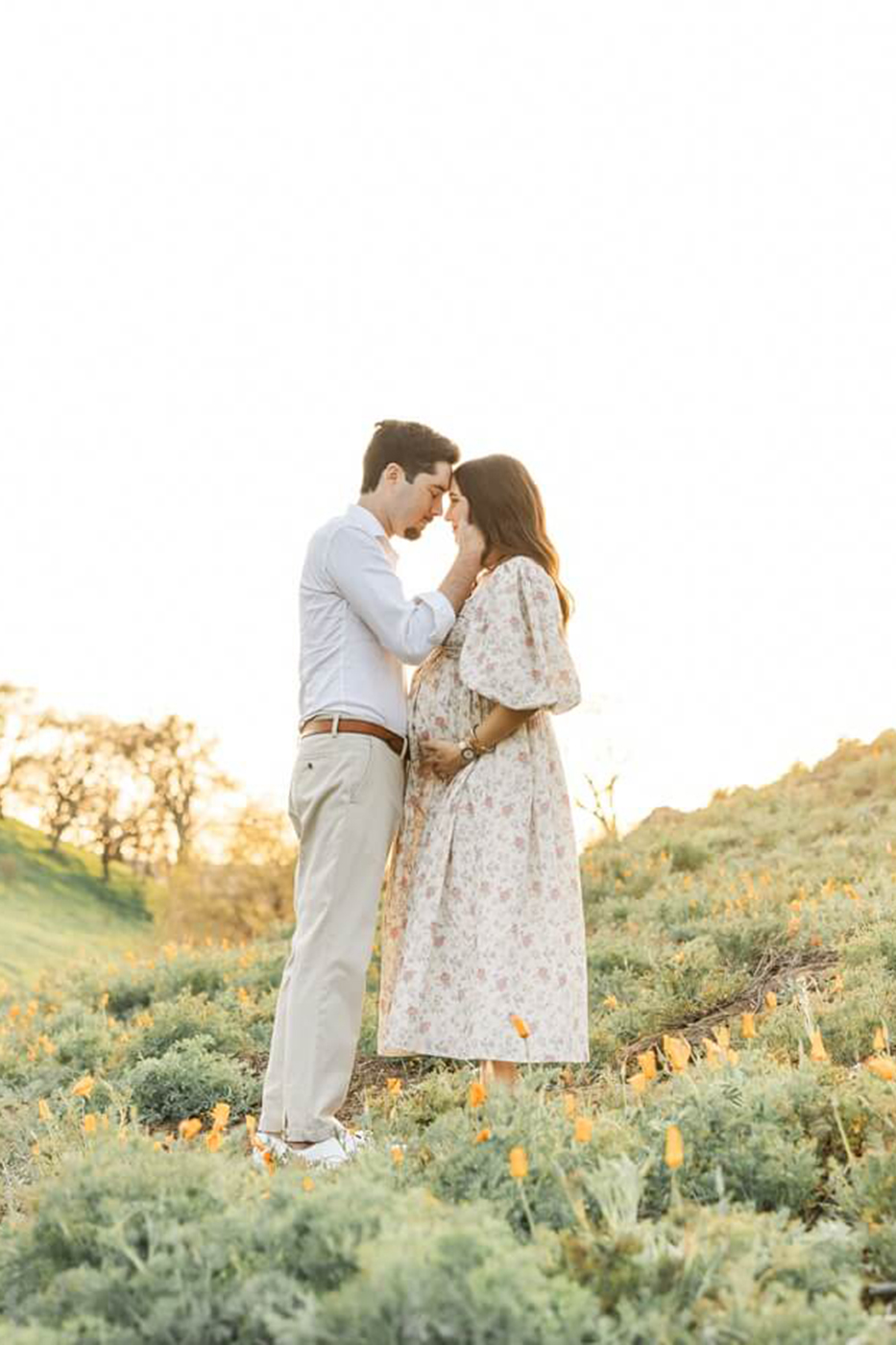 Mom & Dad kissing in a flower field in Walnut Creek, California